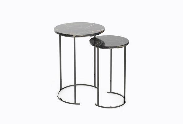 Metal With Marble top Side Table