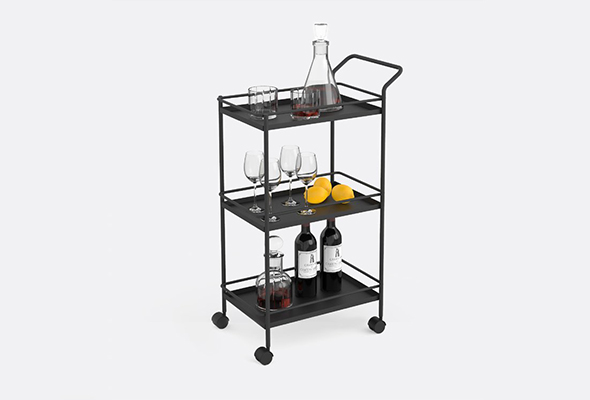 Black metal trolley: the perfect choice for both practicality and beauty