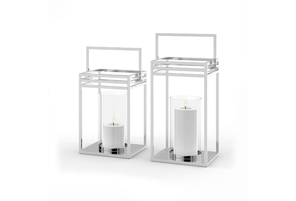 Cubic Lanterns Candle Holder Silver