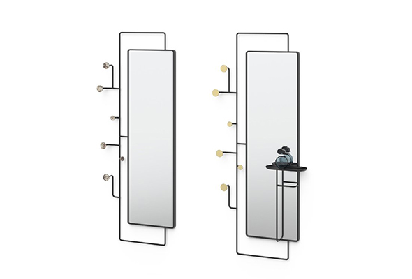 New favorite of modern home: square wall mirror with hooks