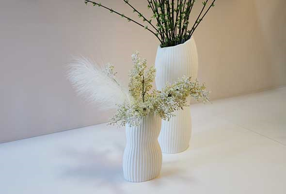 Neutral Asymmetrical Straight Vase