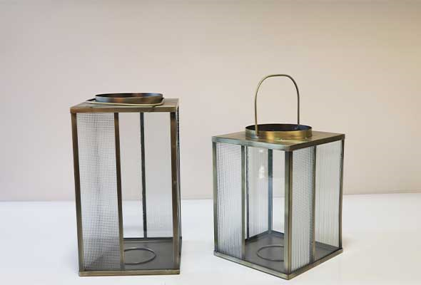 Wedding - Square Metal With Glass Lantern Candle Holder3