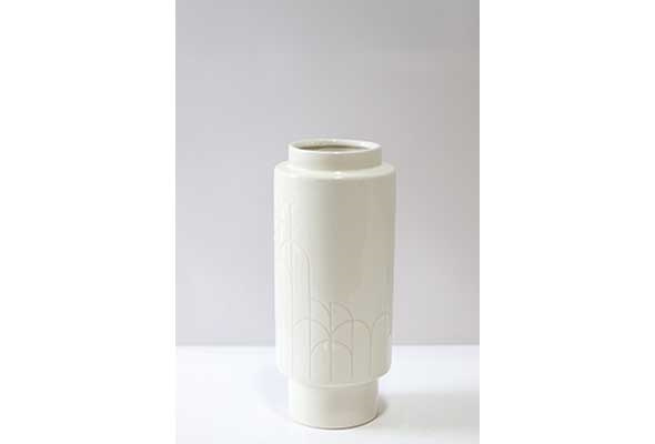 MID Century Embossed Ceramic Vase