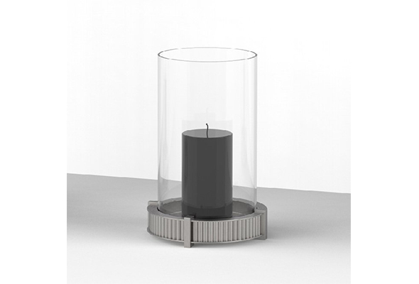 Marble Base Round Candle Holder with Glass Cover