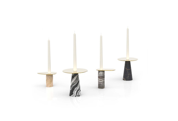 Unique Marble Taper Candle Holders