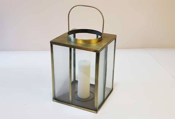 Wedding - Square Metal With Glass Lantern Candle Holder